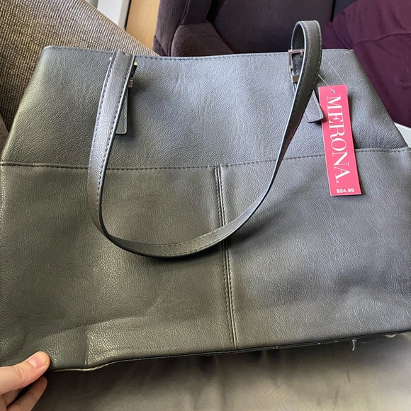 Merona Dark Gray Handbag - Picture 2 of 3